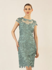 APART Cocktailkleid, aufwendig bestricktes Meshkleid | jade
