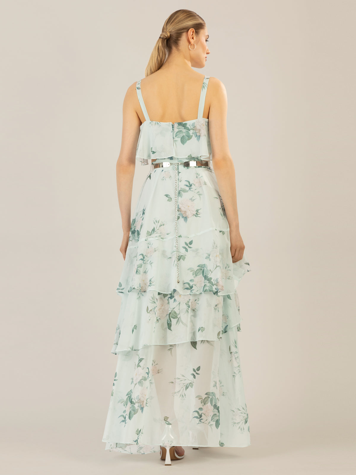 APART Chiffonkleid aus allover bedrucktem Chiffon | jade-multicolor