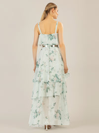 APART Chiffonkleid aus allover bedrucktem Chiffon | jade-multicolor