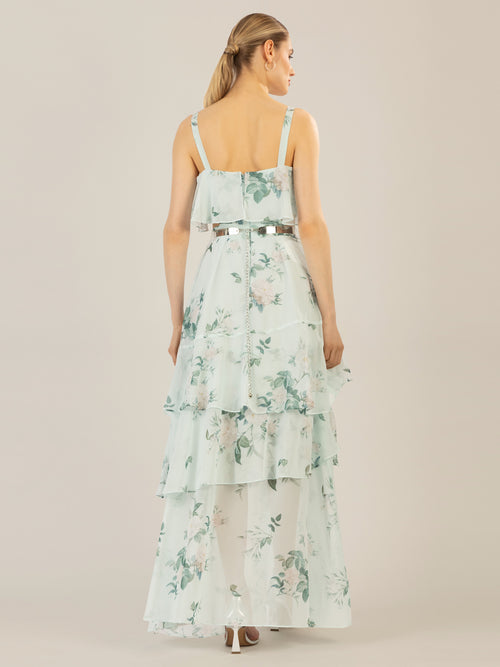 APART Chiffonkleid aus allover bedrucktem Chiffon | jade-multicolor image 1