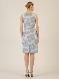 APART Jacquardkleid aus einem strukturierten Organza Jacquard | hellblau-creme