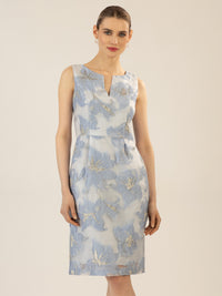 APART Jacquardkleid aus einem strukturierten Organza Jacquard | hellblau-creme