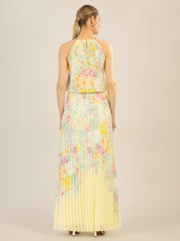 APART Plisseekleid im Neckholder-Stil | vanille-multicolor