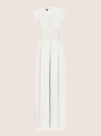 APART Overall mit Spitzenoberteil | creme