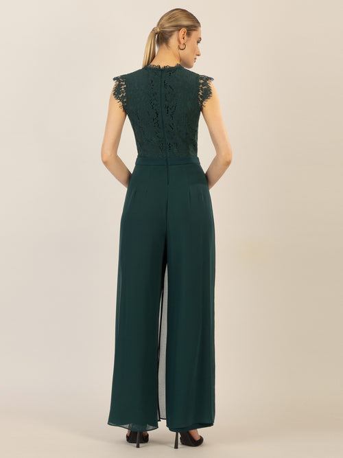 APART Overall mit Spitzenoberteil und aus hochwertigem Material | emerald image 1