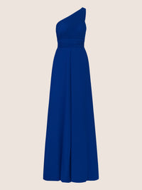 APART Abendkleid mit Plissee-Drapierung vorne und Smoke-Einsatz hinten | royalblau