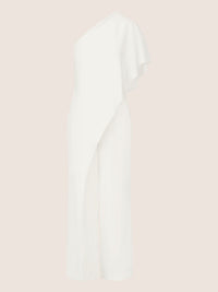APART One-Shoulder Overall aus einer leicht körnigen Ware | creme