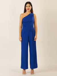 APART One-Shoulder Overall aus einer leicht strukturierten Ware | royalblau