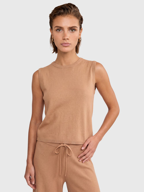Stricktop mit Kaschmiranteil | camel image 1