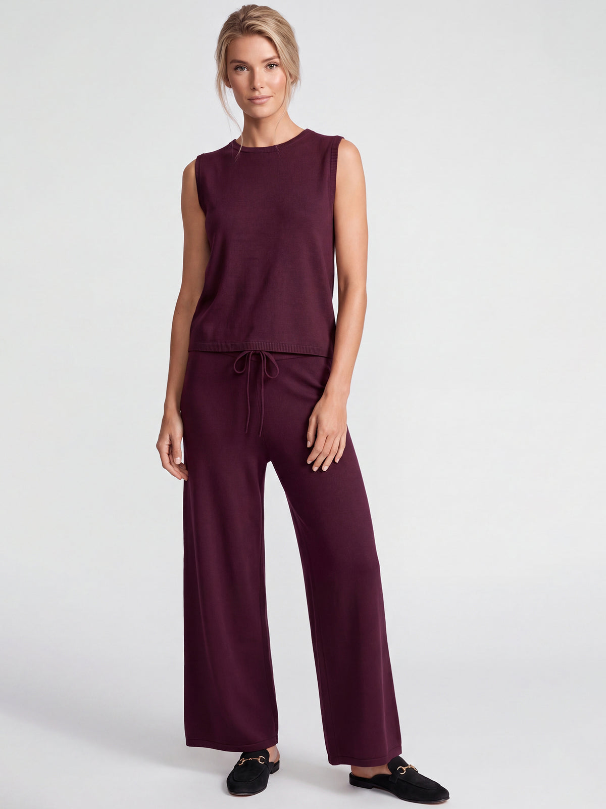 Stricktop mit Kaschmiranteil | weinrot