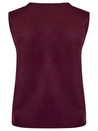 Stricktop mit Kaschmiranteil | weinrot