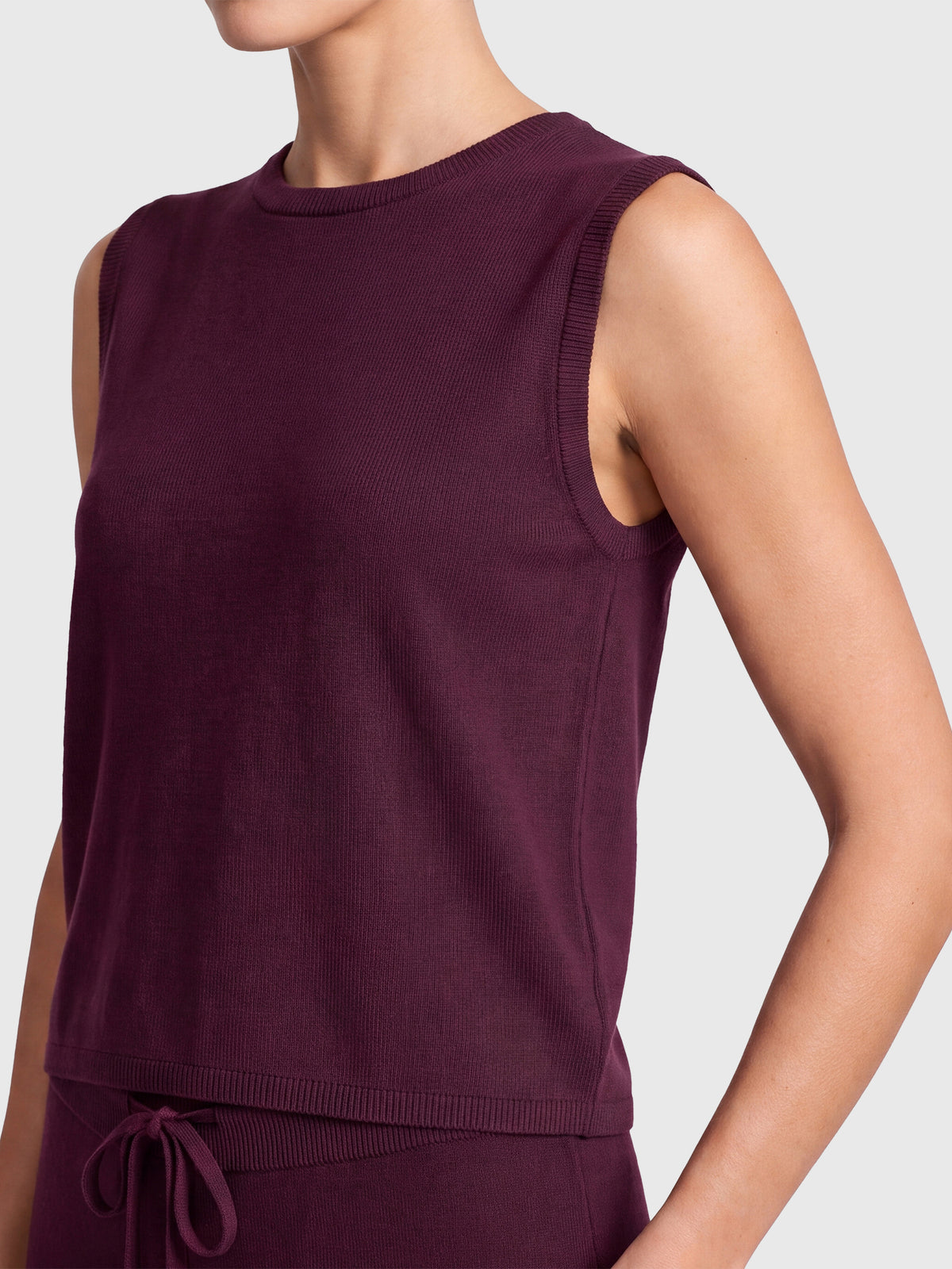 Stricktop mit Kaschmiranteil | weinrot