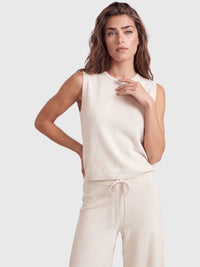 Stricktop mit Kaschmiranteil | champagner