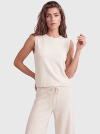 Stricktop mit Kaschmiranteil | champagner