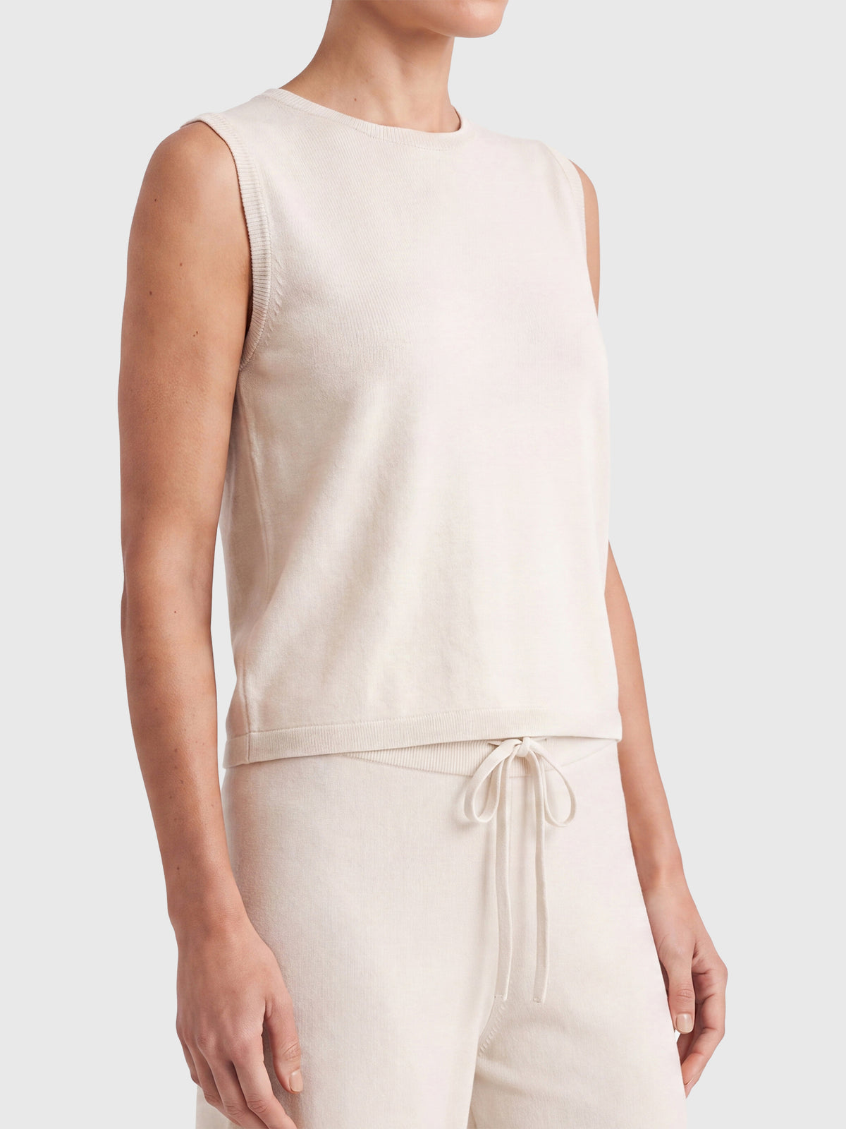 Stricktop mit Kaschmiranteil | champagner