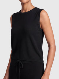 Stricktop mit Kaschmiranteil | schwarz