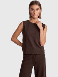Stricktop mit Kaschmiranteil | braun