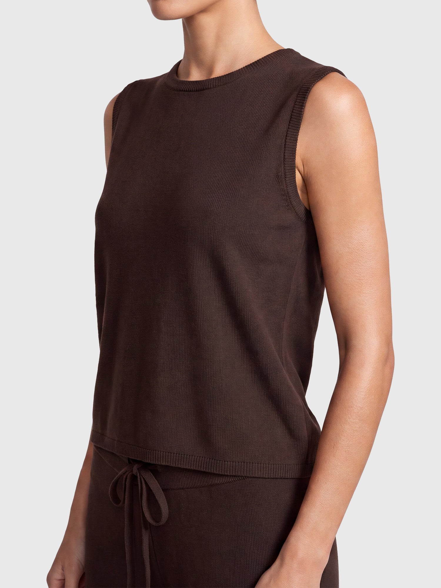 Stricktop mit Kaschmiranteil | braun