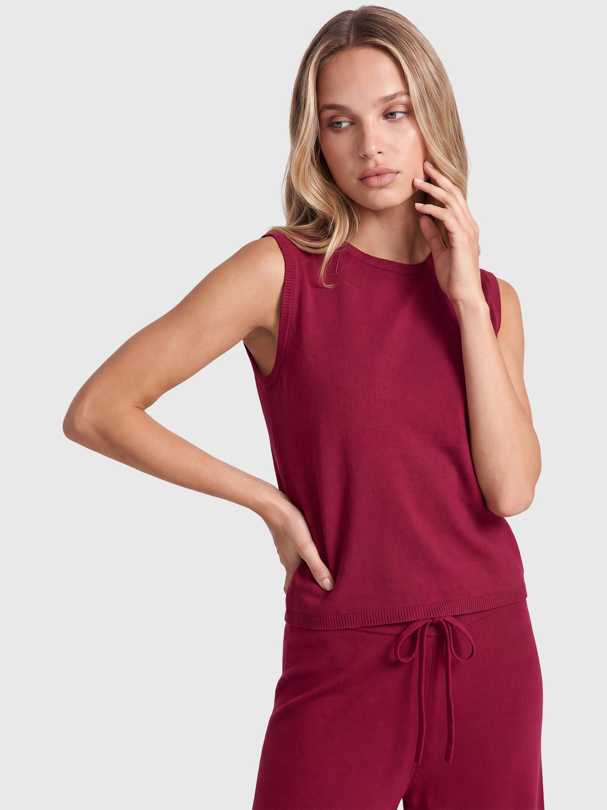 Stricktop mit Kaschmiranteil | rot