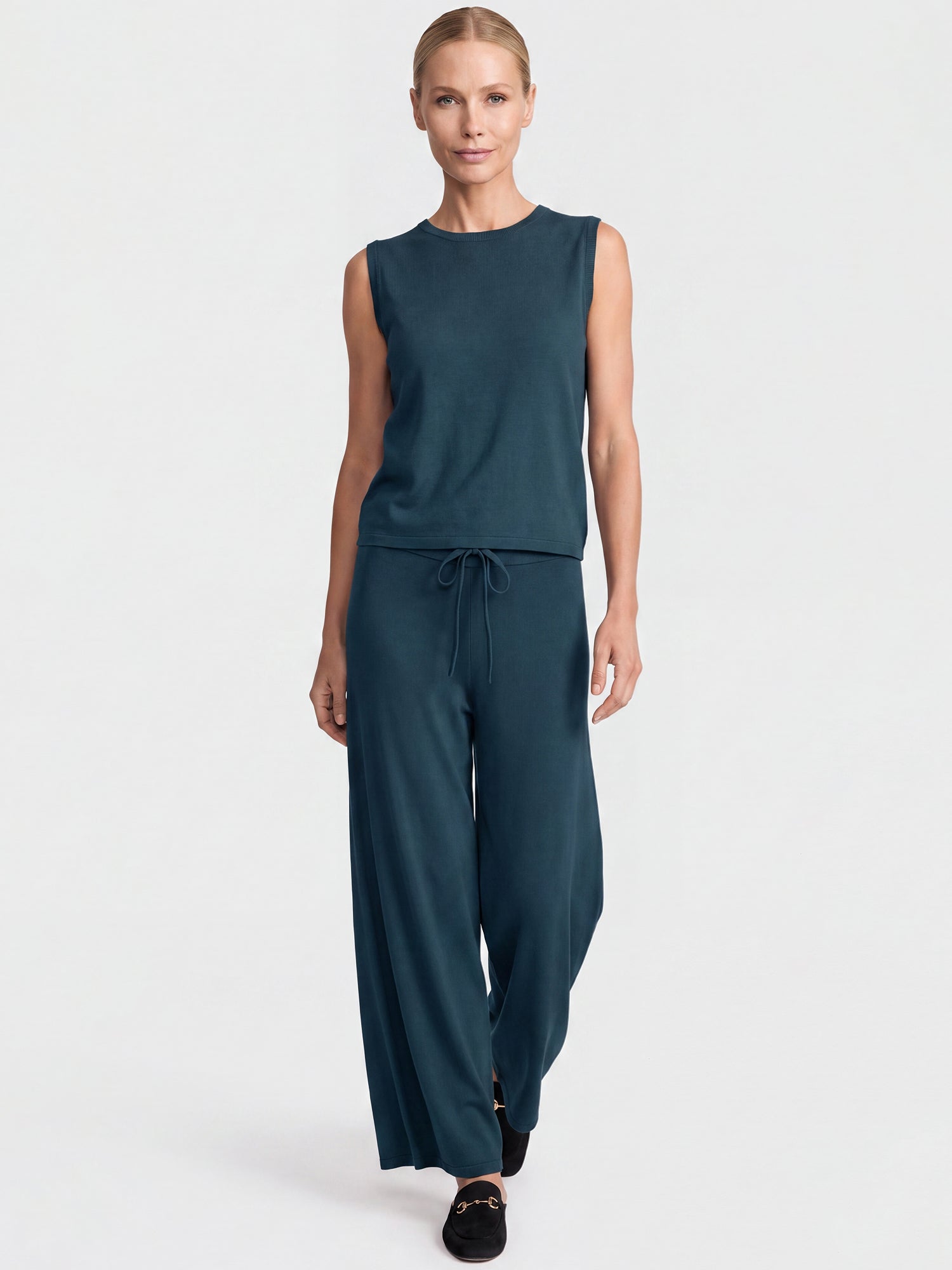 Stricktop mit Kaschmiranteil | petrol