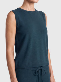 Stricktop mit Kaschmiranteil | petrol