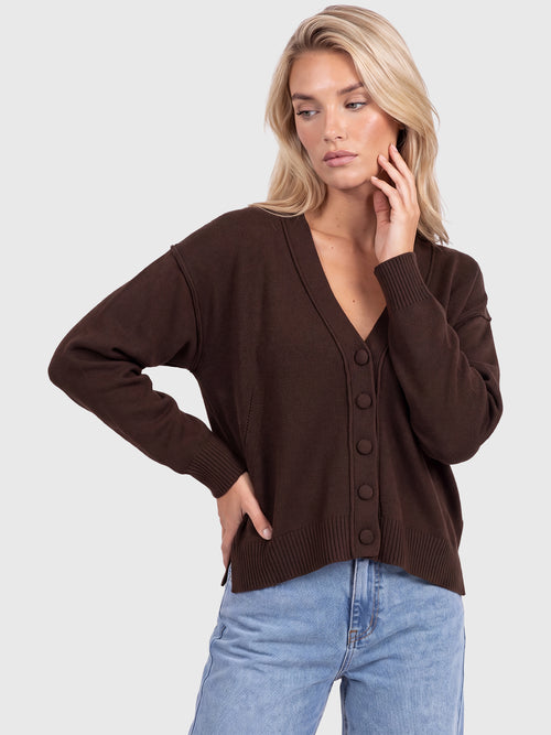 Oversized Strickjacke aus reiner Merinowolle | braun image 1