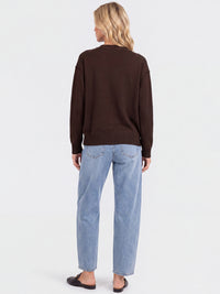 Oversized Strickjacke aus reiner Merinowolle | braun