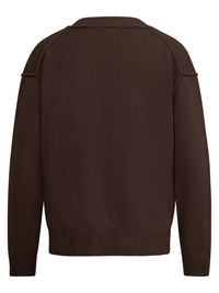 Oversized Strickjacke aus reiner Merinowolle | braun