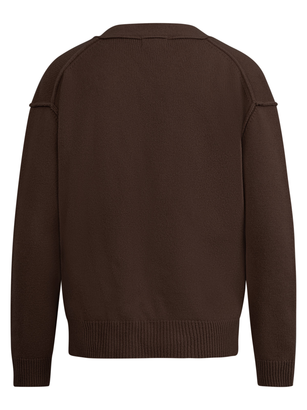Oversized Strickjacke aus reiner Merinowolle | braun