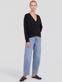 Oversized Strickjacke aus reiner Merinowolle | schwarz