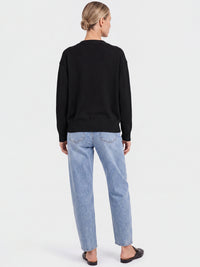 Oversized Strickjacke aus reiner Merinowolle | schwarz