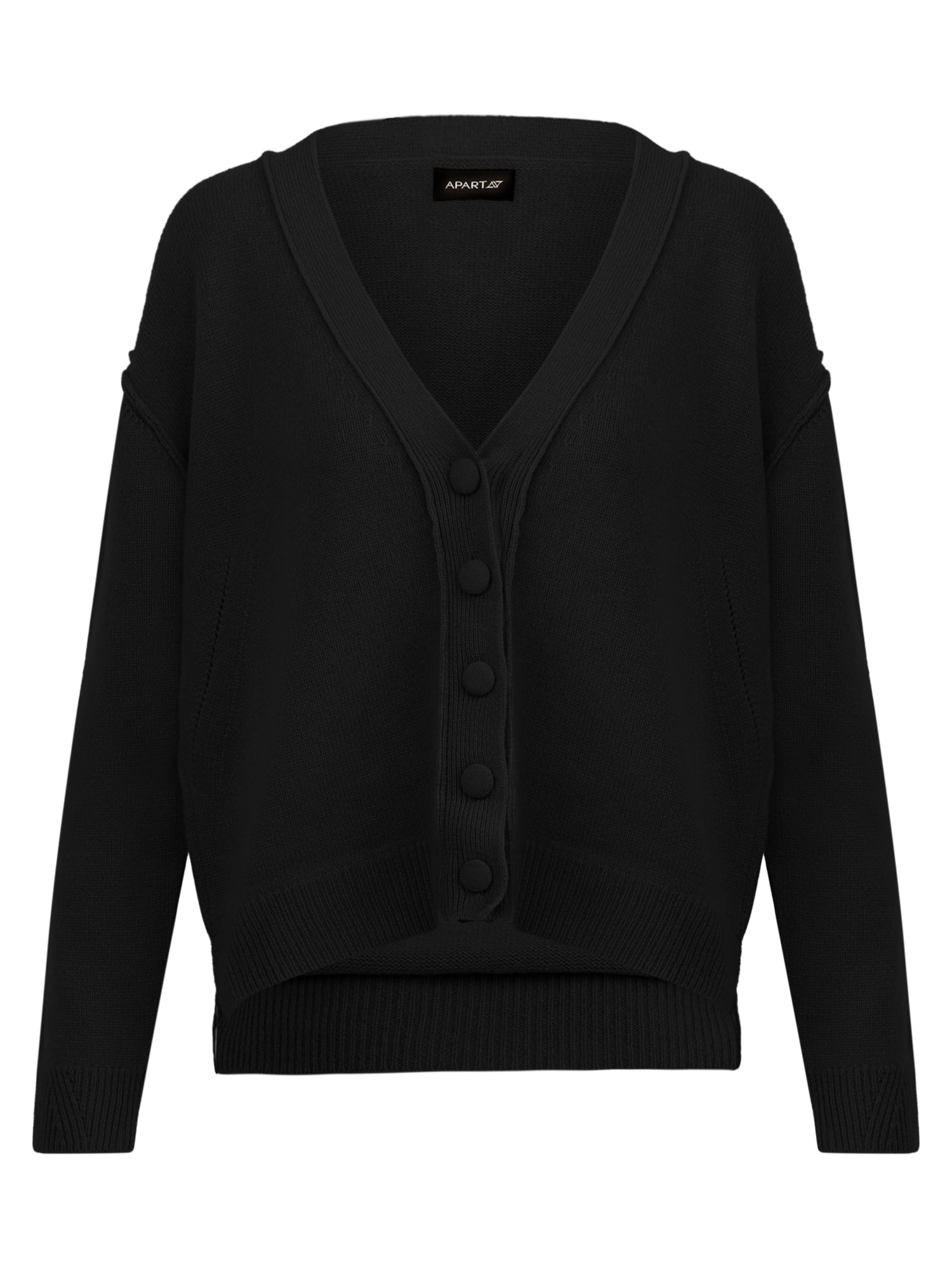 Oversized Strickjacke aus reiner Merinowolle | schwarz