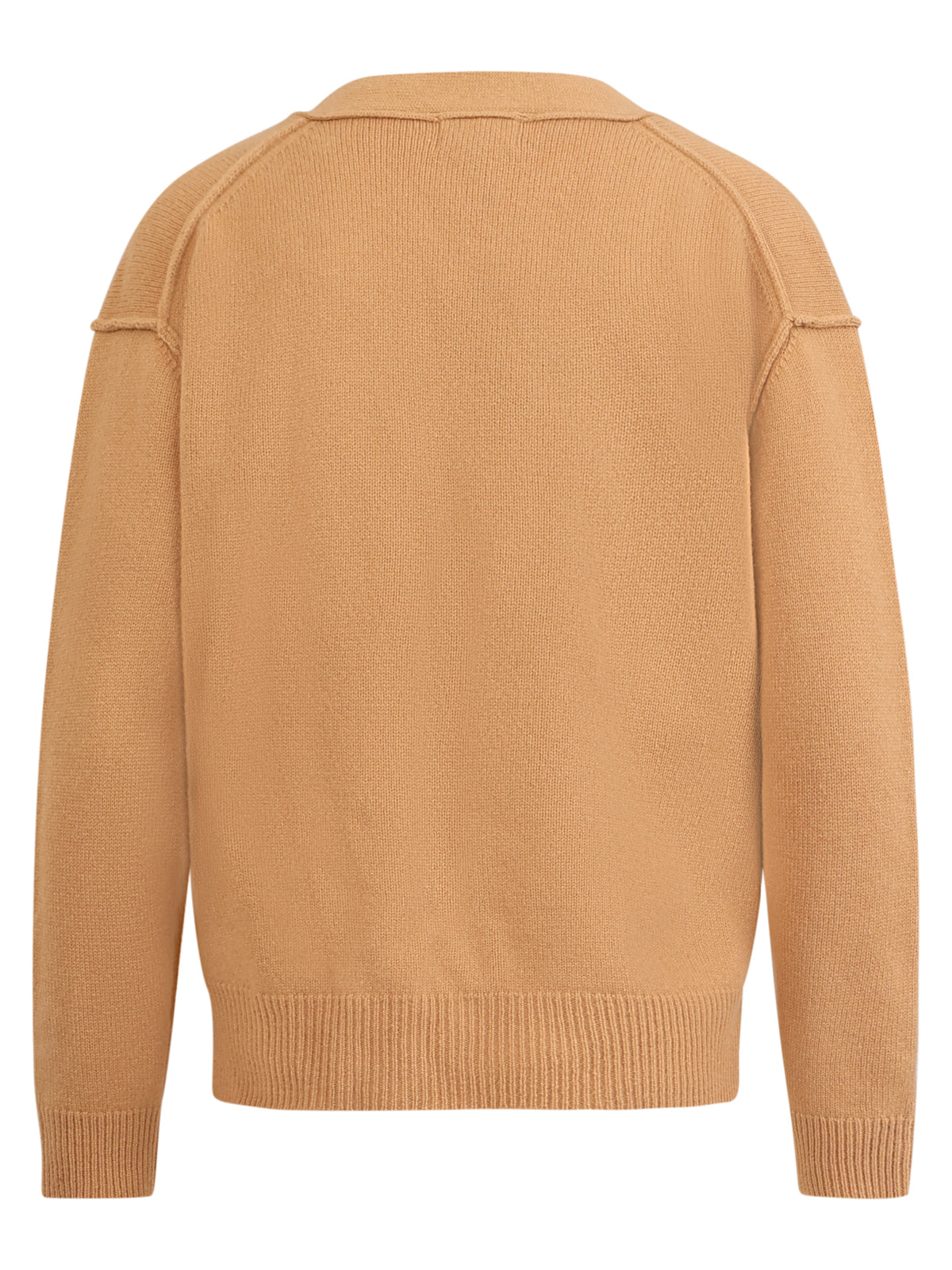 Oversized Strickjacke aus reiner Merinowolle | camel
