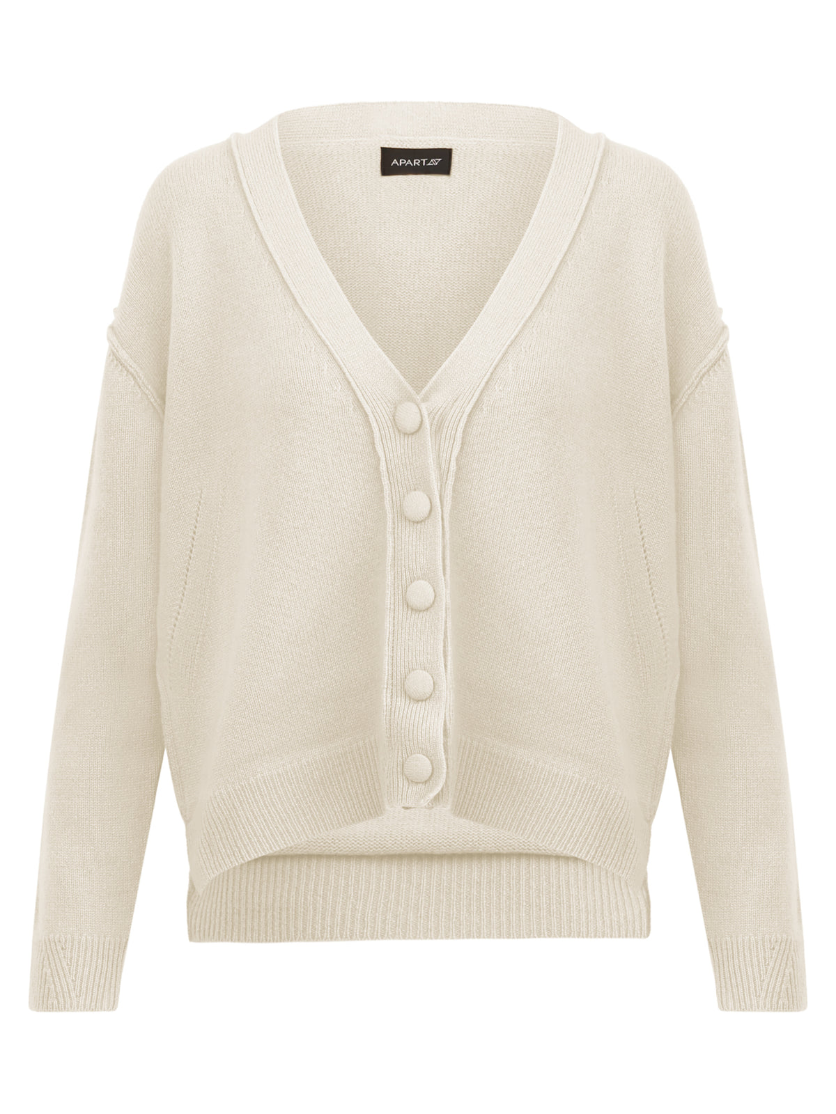 Oversized Strickjacke aus reiner Merinowolle | champagner