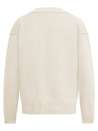Oversized Strickjacke aus reiner Merinowolle | champagner