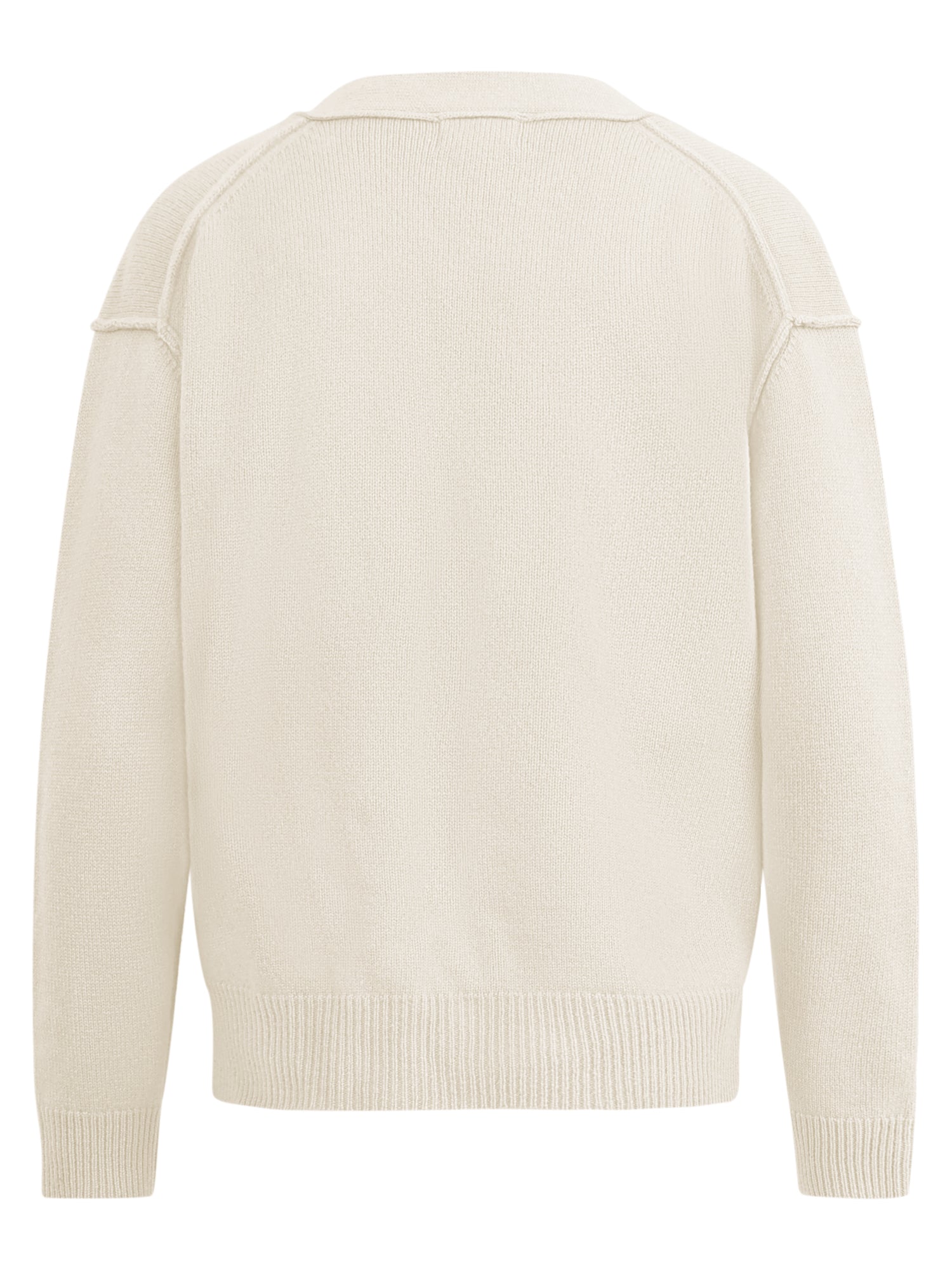 Oversized Strickjacke aus reiner Merinowolle | champagner