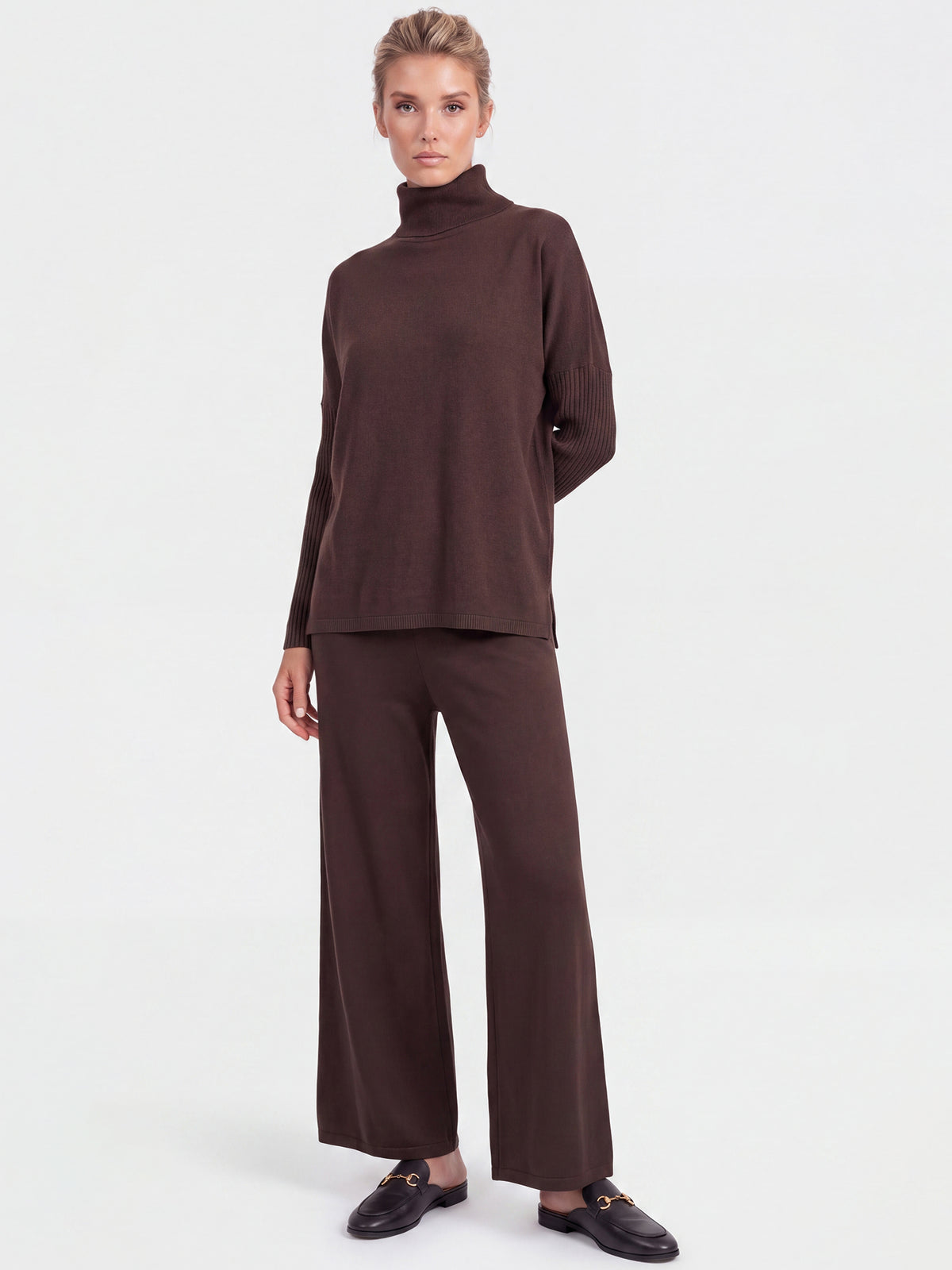 Oversized Pullover aus reiner Merinowolle | braun