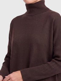 Oversized Pullover aus reiner Merinowolle | braun