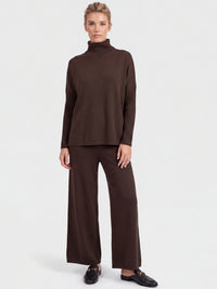Oversized Pullover aus reiner Merinowolle | braun