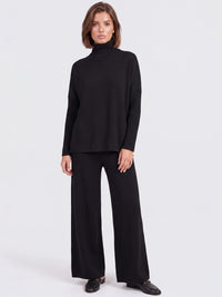 Oversized Pullover aus reiner Merinowolle | schwarz