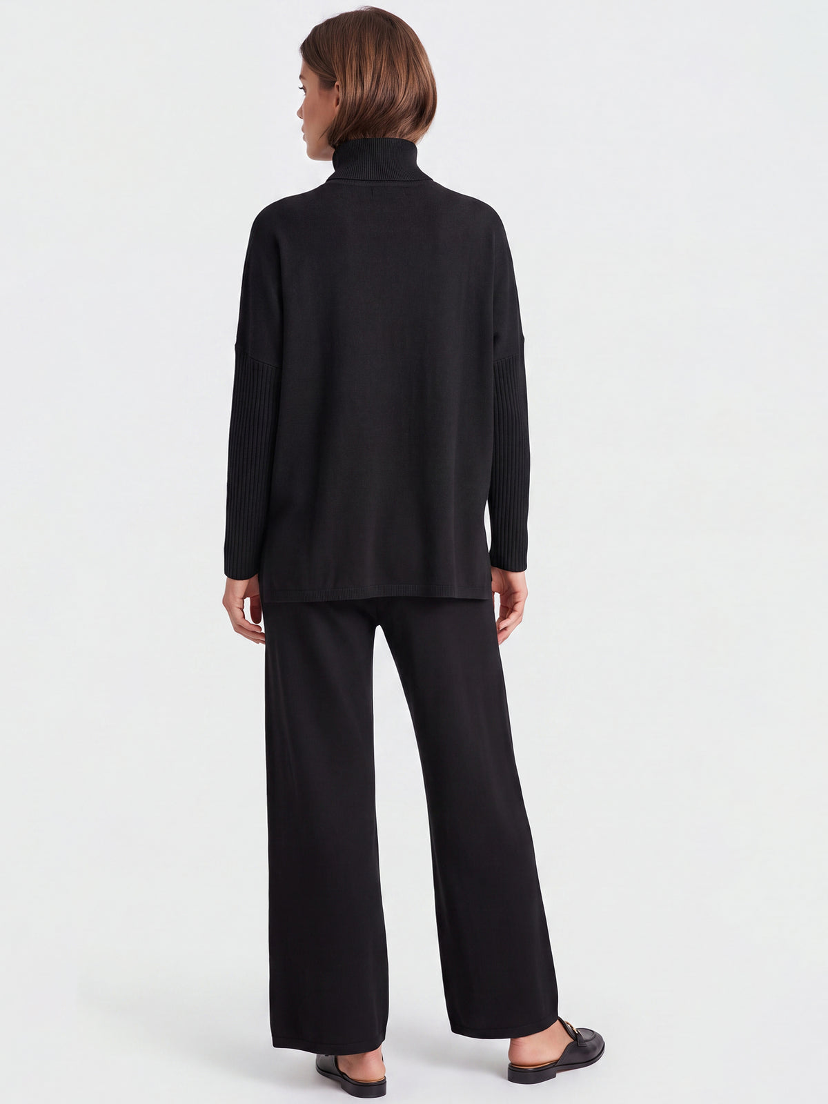 Oversized Pullover aus reiner Merinowolle | schwarz