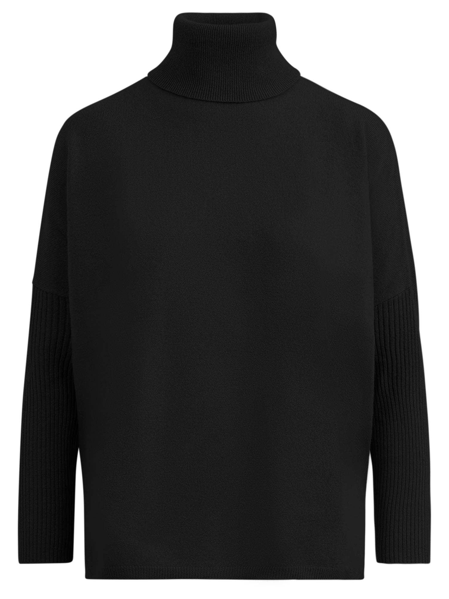 Oversized Pullover aus reiner Merinowolle | schwarz