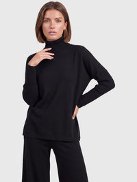 Oversized Pullover aus reiner Merinowolle | schwarz