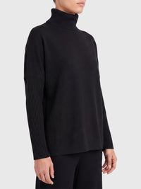 Oversized Pullover aus reiner Merinowolle | schwarz