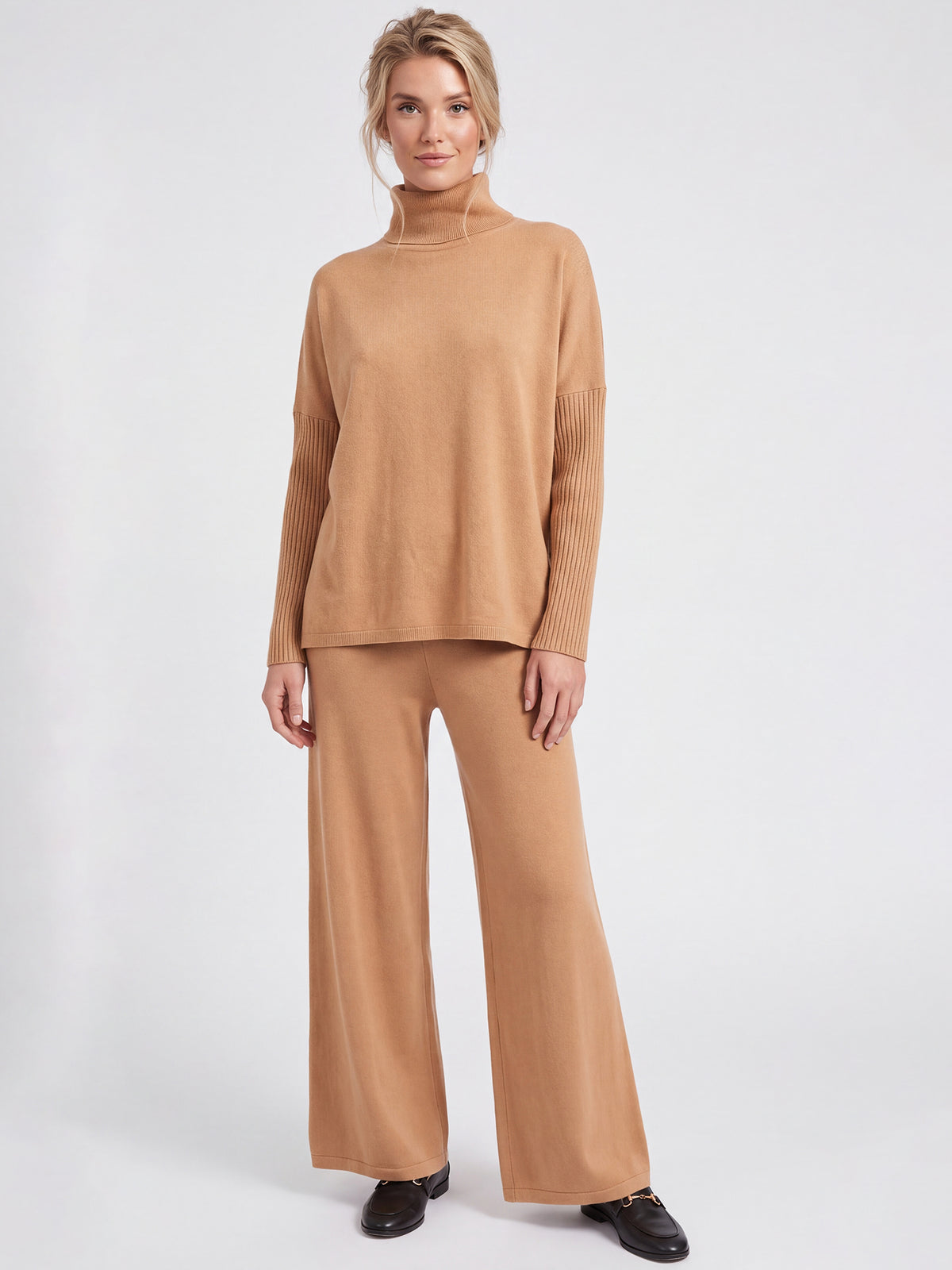 Oversized Pullover aus reiner Merinowolle | camel