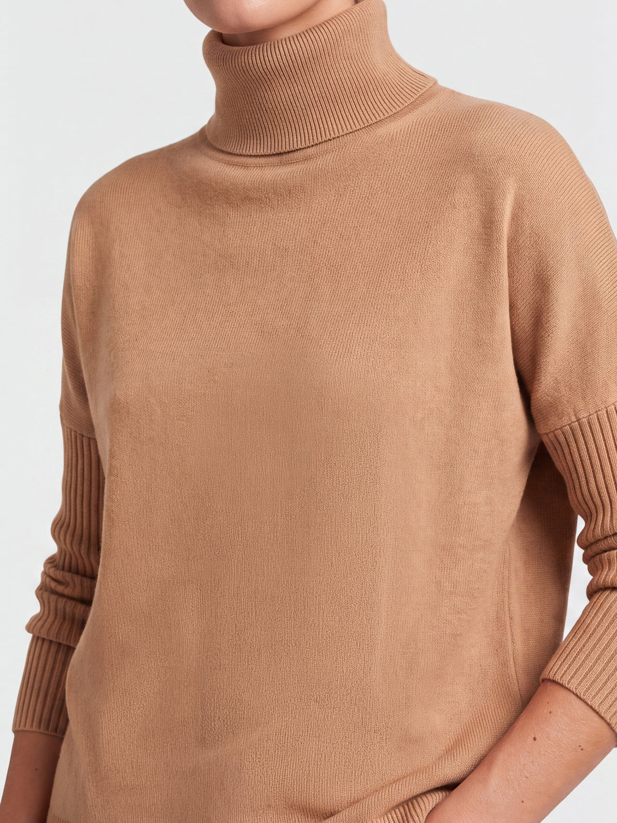 Oversized Pullover aus reiner Merinowolle | camel