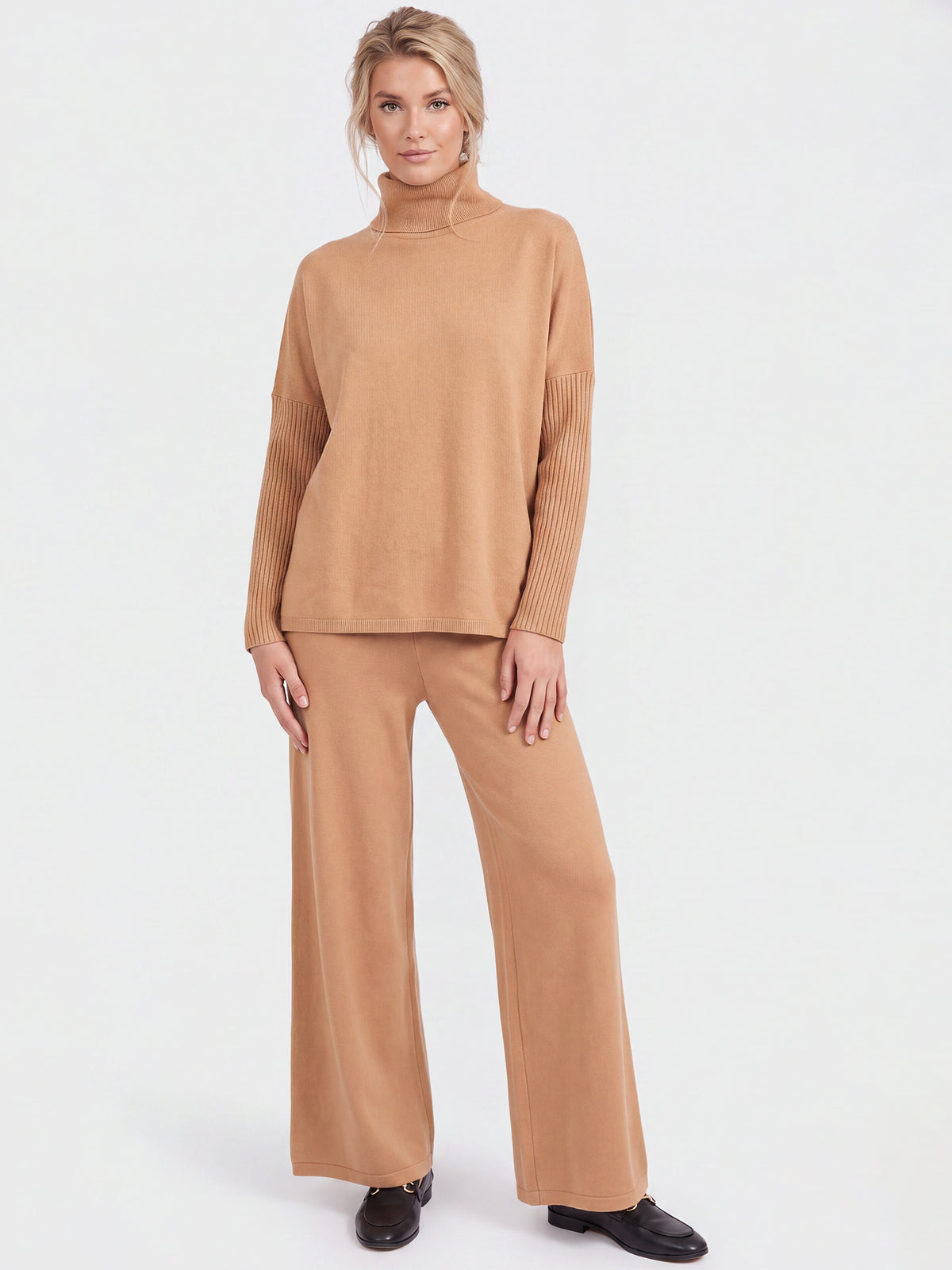 Oversized Pullover aus reiner Merinowolle | camel