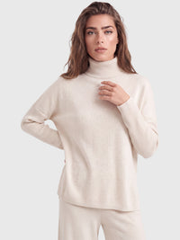 Oversized Pullover aus reiner Merinowolle | champagner