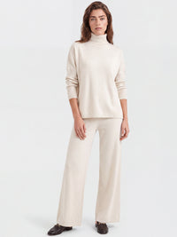 Oversized Pullover aus reiner Merinowolle | champagner
