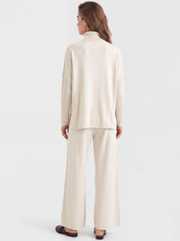 Oversized Pullover aus reiner Merinowolle | champagner